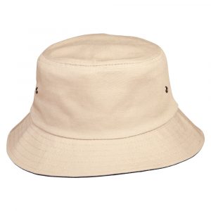 Contrasting Underbrim Bucket Hat(Sand/DarkNavy