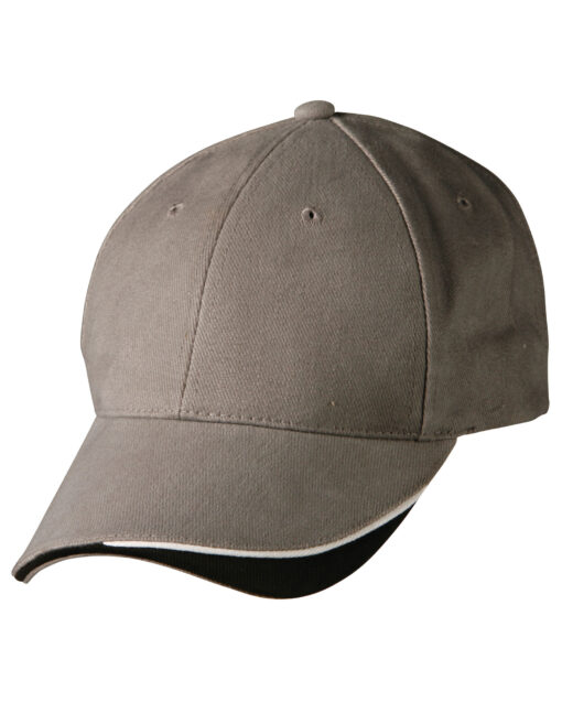 Triple Sandwich Peak Cap(Grey/White/Black
