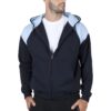 Mens Shoulder Contrast Zip Hoodie