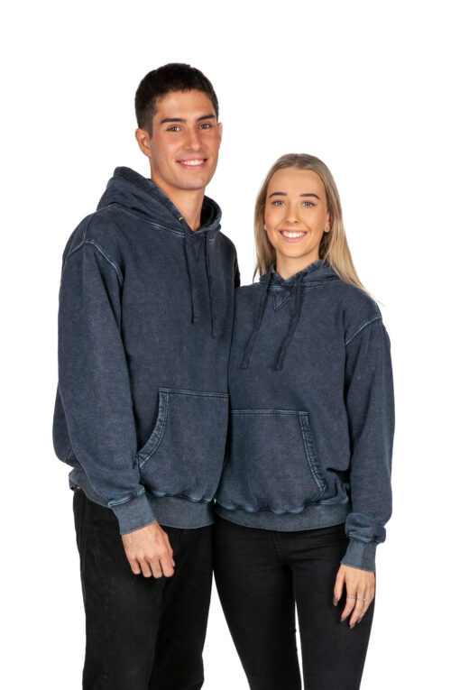 Mens Stone Washed Fleece Hoodie