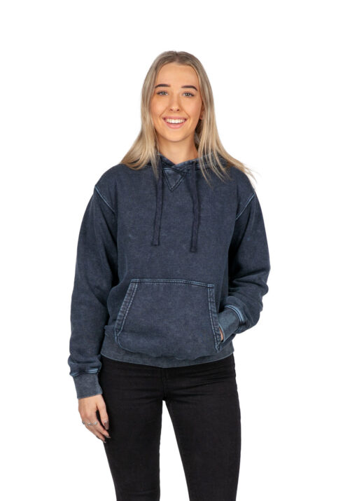 Ladies Junior's Stone Wash Fleece Hoodie