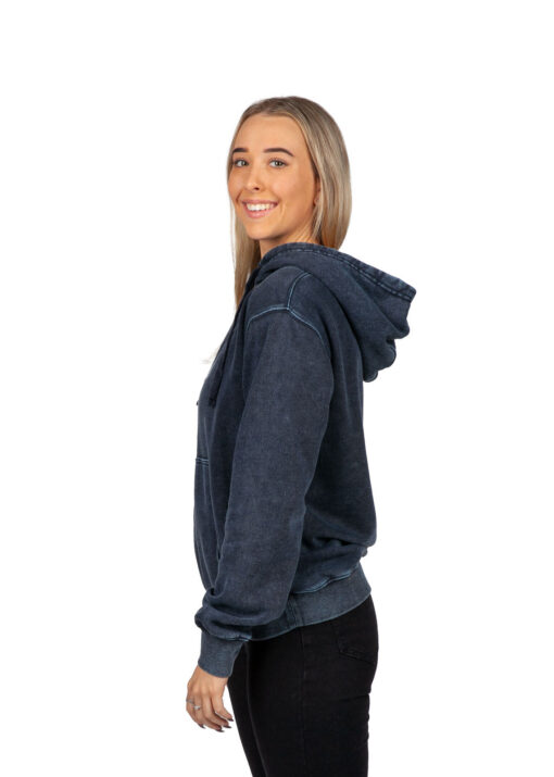Ladies Junior's Stone Wash Fleece Hoodie