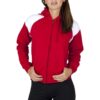 Ladies Juniors Shoulder Contrast Zip Hoodie