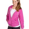 Ladies Junior Heather Zip Hoodie