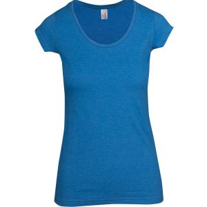 Ladies Marl Scoop Neck T-Shirt(Azure Marle