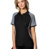 Womens Arena Tri-Colour Poly/Cotton Pique Polo