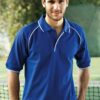 Unisex Adults Striped Collar Raglan Polo