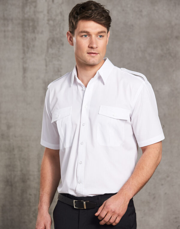 Unisex Epaulette Short Sleeve Shirt