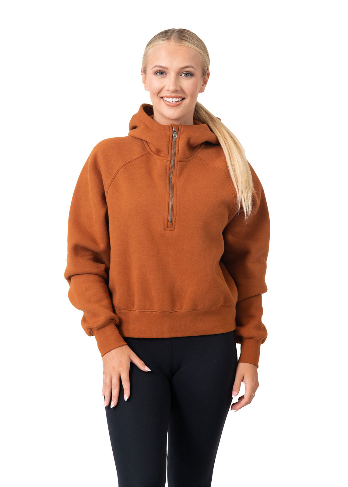 Half hoodie deals women's