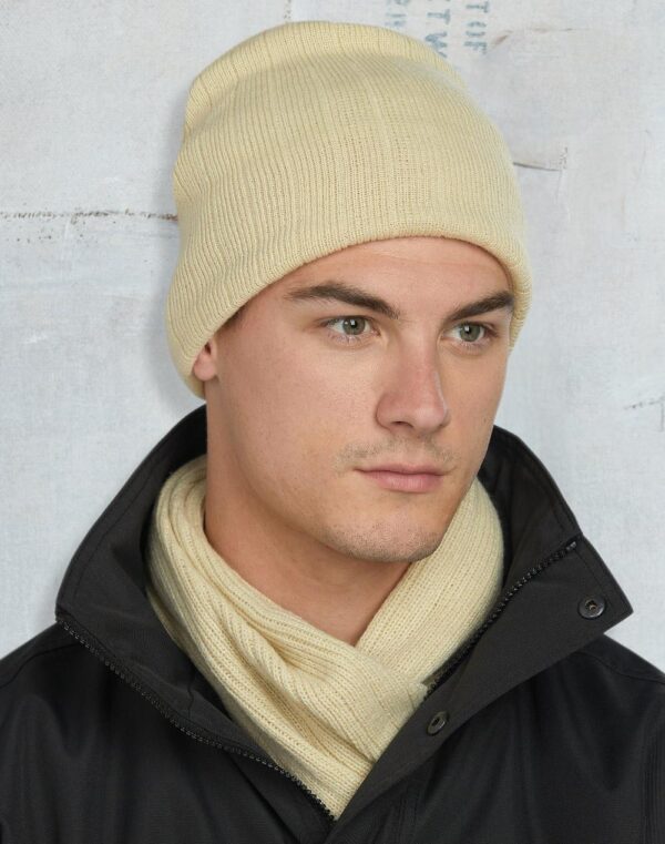 Cable Knit Beanie with Fleece Head Band