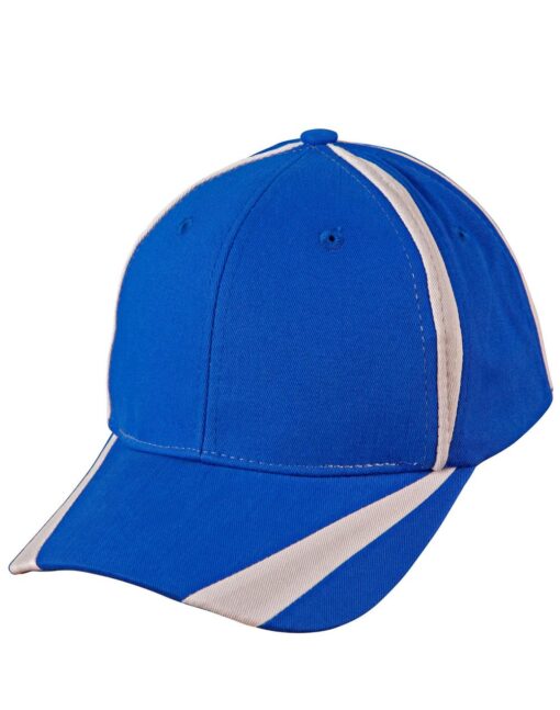 Brushed cotton twill baseball cap "X" contrast(Black/White