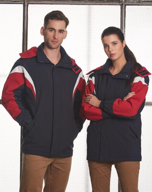 bathurst tri-color jacket with hood(Black/White/Grey