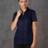 Ladies' Dobby Striped Taped S/S Shirt
