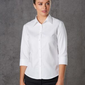 Women's Mini Herringbone 3/4 Sleeve Shirt