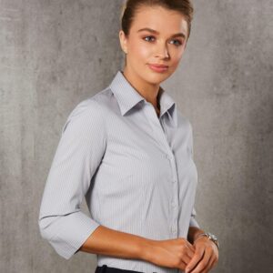 Women's Ticking Stripe 3/4 Sleeve Shirt