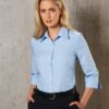 Women's Pin Stripe 3/4 Sleeve Shirt
