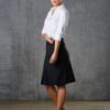 Women's Pleated Skirt in Wool Stretch