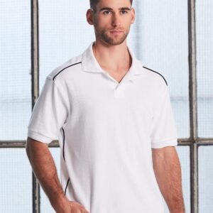 Men's pure cotton contrast piping