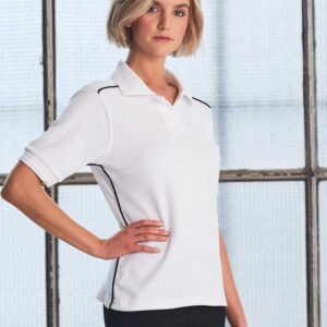 Ladies' pure cotton contrast piping