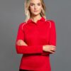 Ladies' cooldry raglan L/S polo