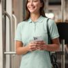 Ladies cotton stretch polo