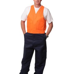 Hi-His Two Tone Men's Cotton Drill Action Back Overall-Stout