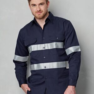 Cotton Drill L/S Work Shirt 3M Tapes