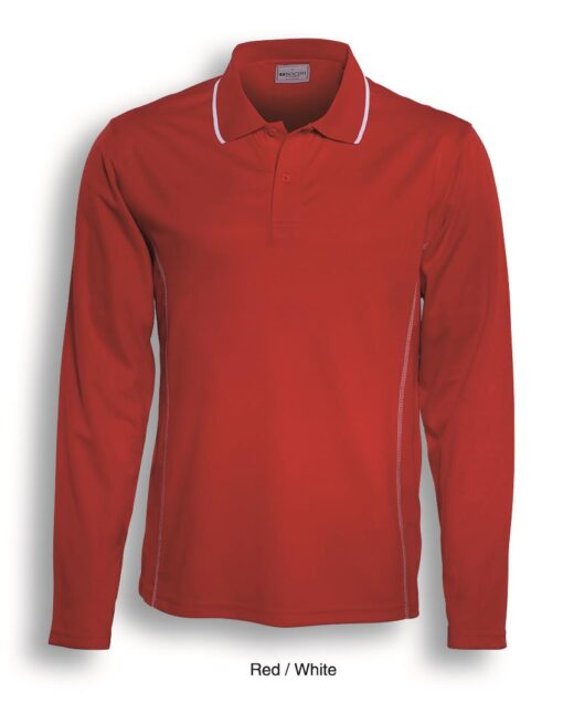 BOCINI Stitch Feature Essentials-Unisex Adults Long Sleeve Polo CP0912