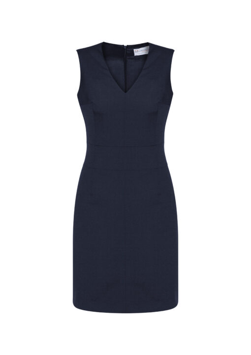 Womens Cool Stretch Sleeveless V-Neck Dress(Navy