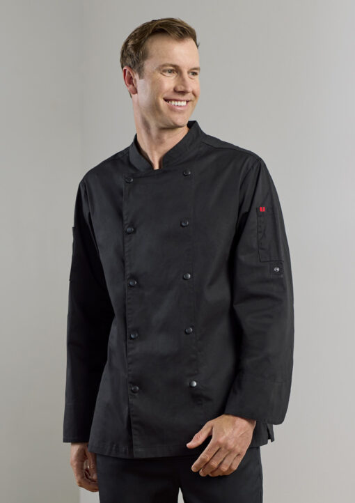 Mens Gusto Long Sleeve Chef Jacket(Black
