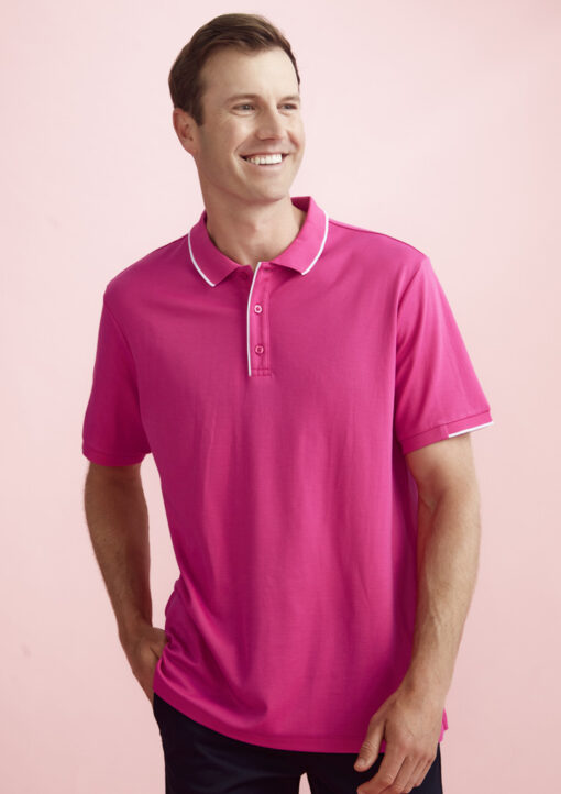 Mens Pink Short Sleeve Polo(Pink