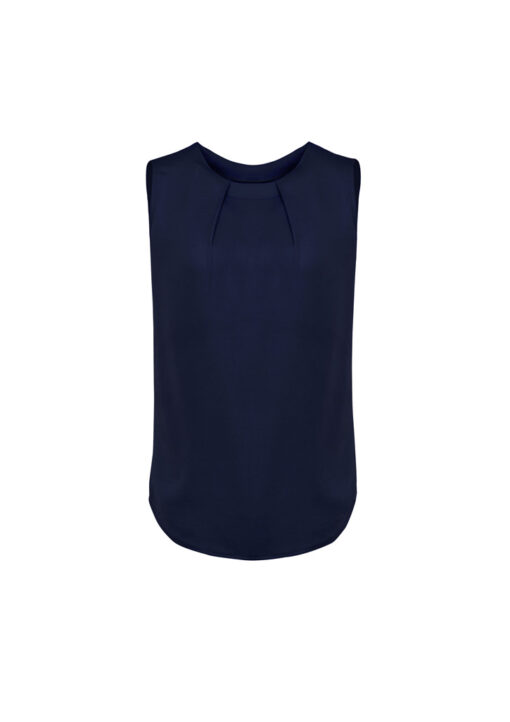 Womens Estelle Sleeveless Pleat Detail Blouse