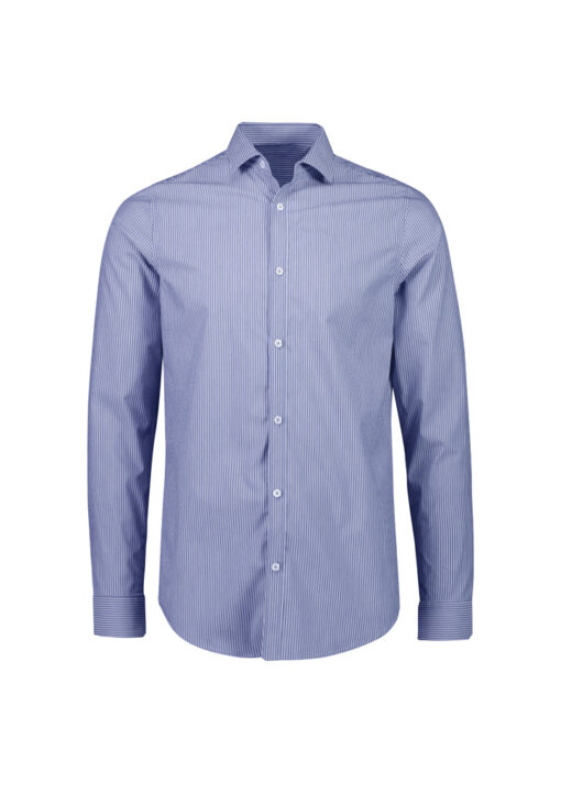 Mens Conran Tailored Long Sleeve Shirt(French Blue/White