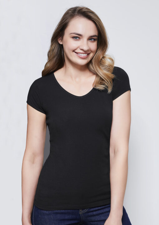 Womens Viva Short Sleeve Tee(Black